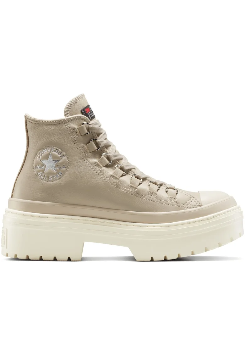 Pantofi sport femei  Chuck Taylor All Star Lugged Heel Platform Waterproof Leather, Bej