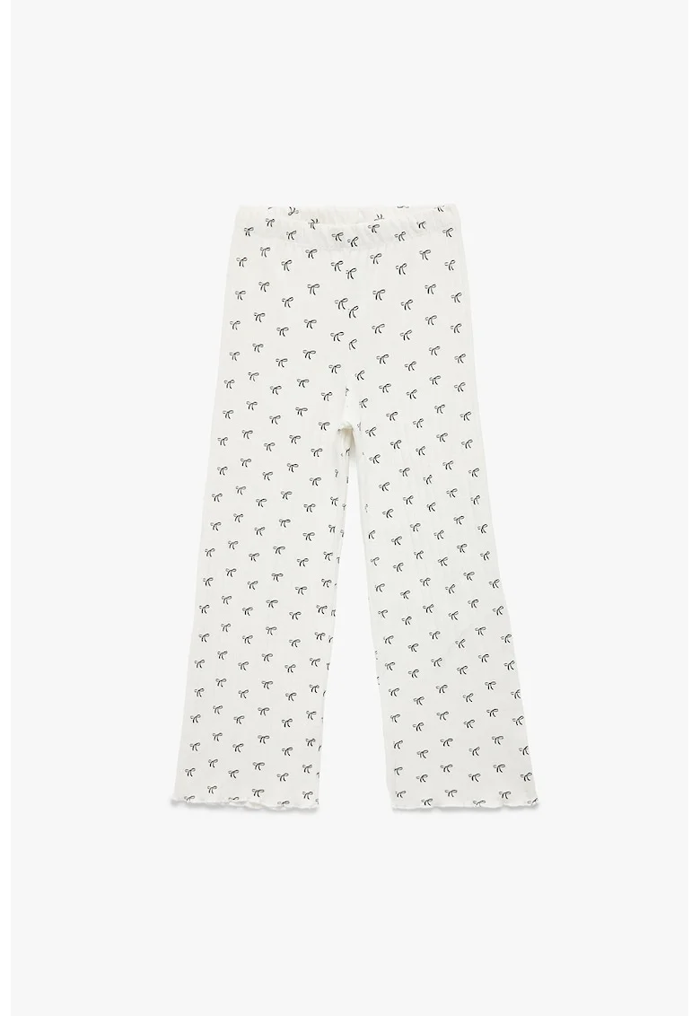 Pantaloni cu funda, Negru/Alb murdar