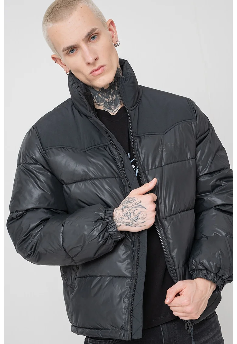 Geaca cu fermoar Oakfield, Negru