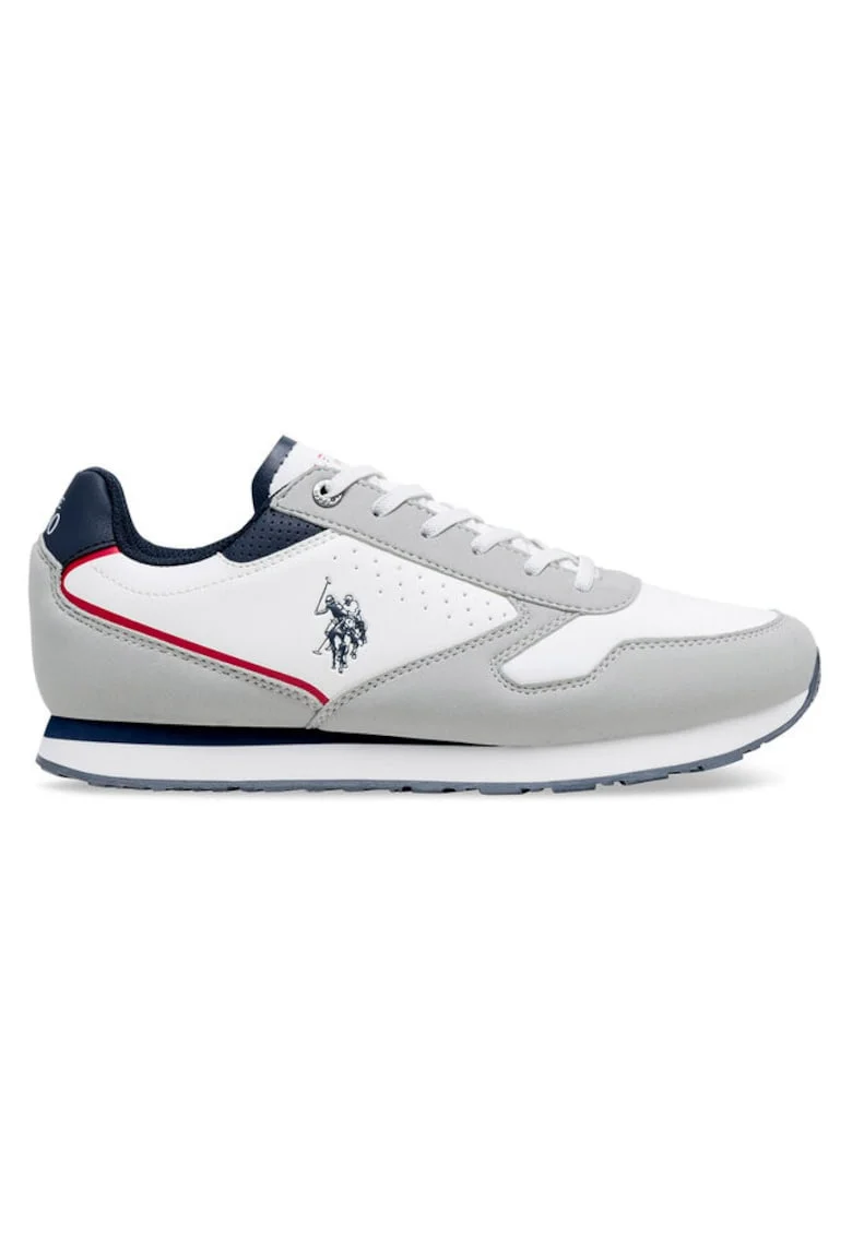 Pantofi sport copii, US POLO ASSN, 590559, Sintetic, Gri / Alb,