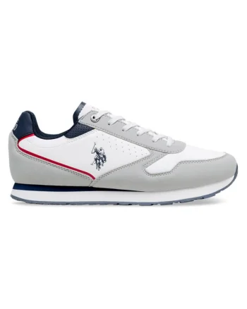 Pantofi sport copii, US POLO ASSN, 590559, Sintetic, Gri / Alb,