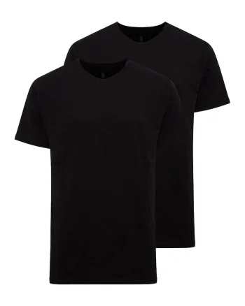 Set de tricouri de casa cu decolteu la baza gatului - 2 piese, Negru