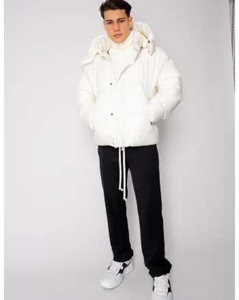 Geaca cu fermoar si capse Off White 18998, Alb