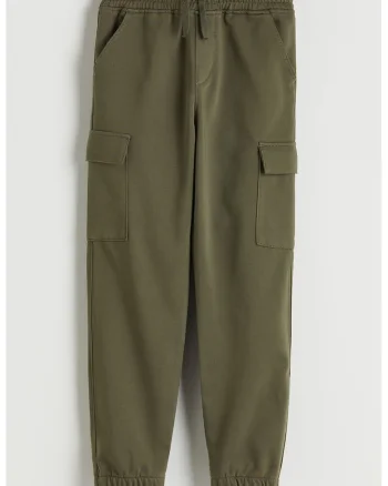Pantaloni de trening din amestec de bumbac cu snur, Verde aquamarin