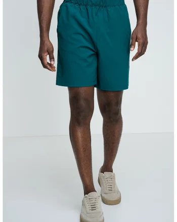 Pantaloni scurti cu banda logo in talie, Verde