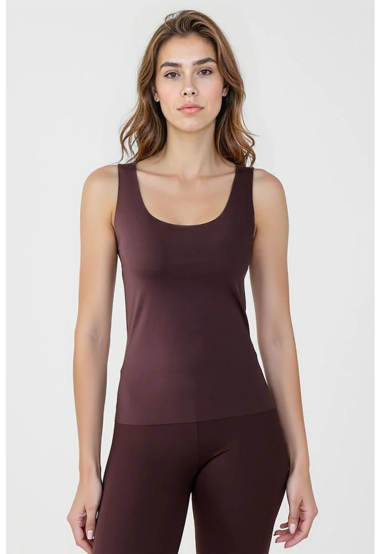 Top cu decolteu rotund, Violet tyrian