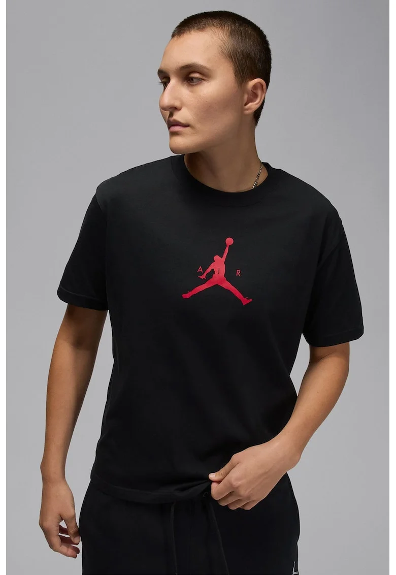 Tricou din bumbac pentru baschet Jumpman, Rosu/Negru