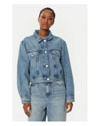 Geaca de blugi dama,  Albastru, 70% bumbac, 30% bumbac reciclat