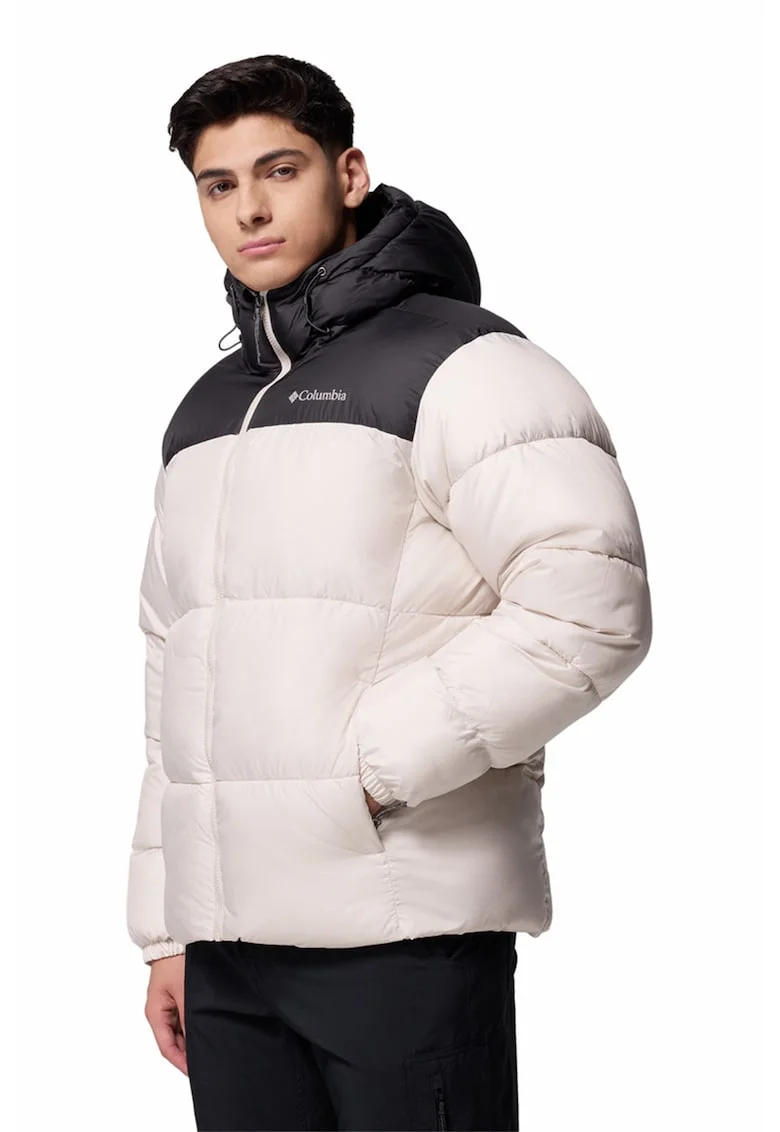 Geaca bufanta cu aspect matlasat Puffect II, Negru stins/Bej deschis