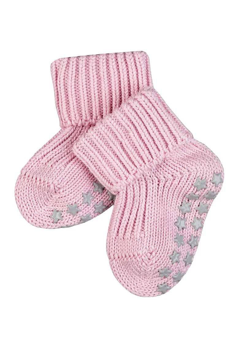 Sosete lungi tricotate din amestec de bumbac cu talpa anti-aderenta Catspads, Roz