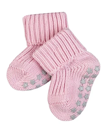 Sosete lungi tricotate din amestec de bumbac cu talpa anti-aderenta Catspads, Roz
