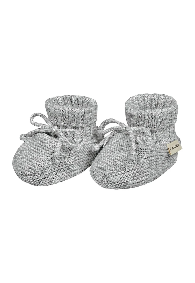 Sosete tricotate din bumbac organic Perfect Fit Knitted Bootsock, Gri melange