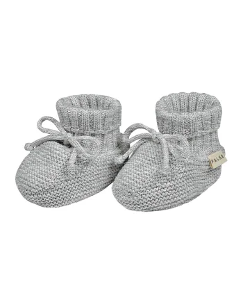 Sosete tricotate din bumbac organic Perfect Fit Knitted Bootsock, Gri melange
