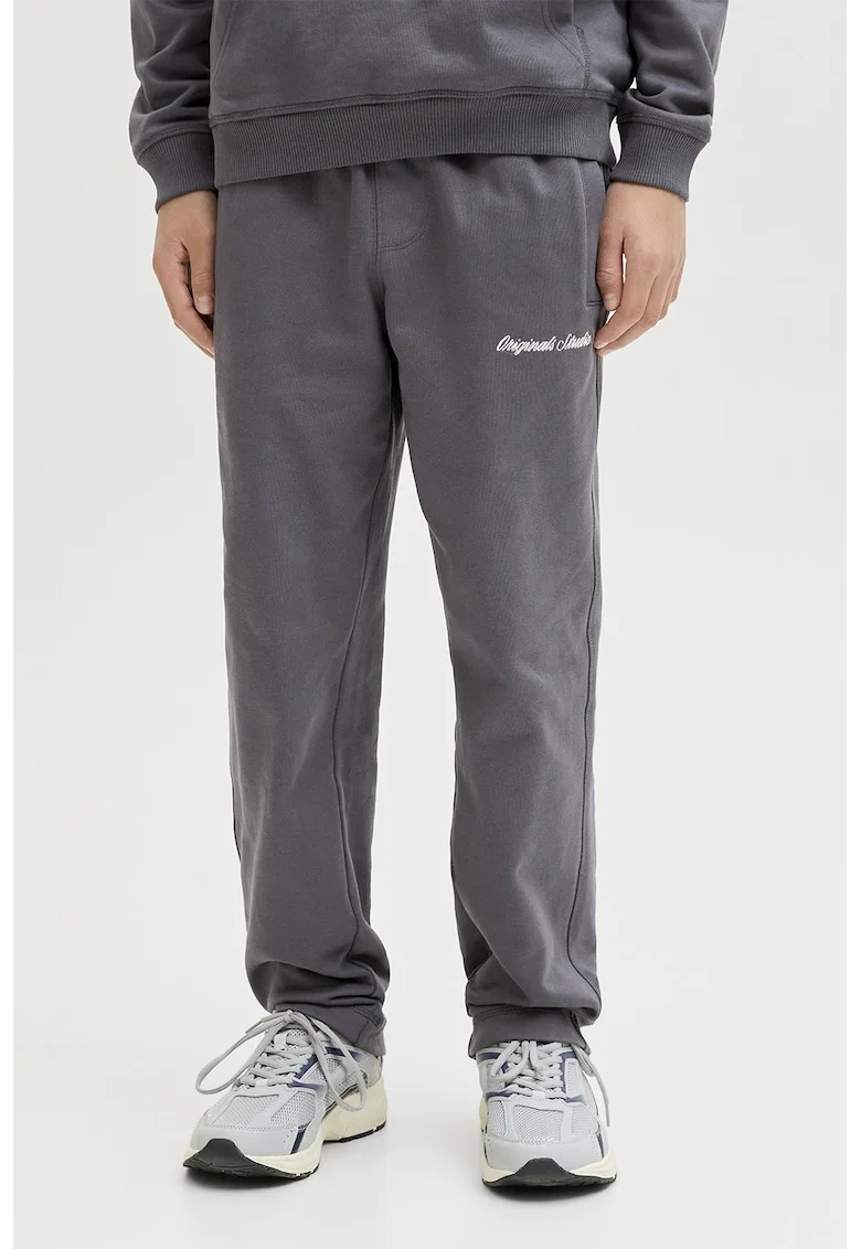 Pantaloni de trening cu buzunare laterale, Gri inchis