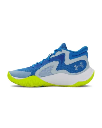 Pantofi mid-cut Jet '25 cu detaliu logo pentru baschet, Gri deschis/Albastru royal