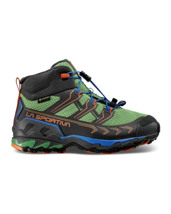 Pantofi sport mid-cut din material textil pentru drumetii Ultra Raptor II, Verde/Negru/Portocaliu mandarina