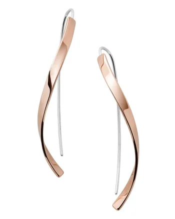 Cercei drop cu tortita, Auriu, Auriu rose