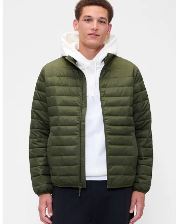 Jacheta pufoasa cu guler si fermoar, Verde aquamarin