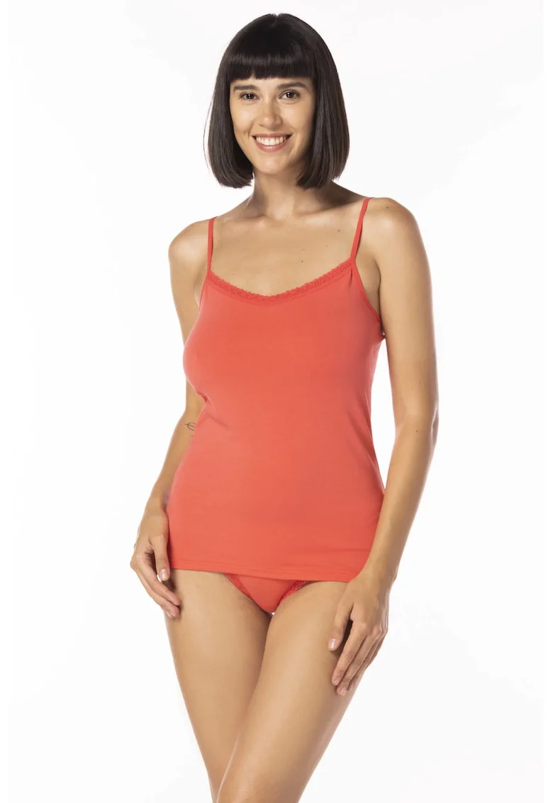 Maiou femei cu bretelute MF121, Coral