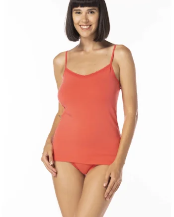 Maiou femei cu bretelute MF121, Coral