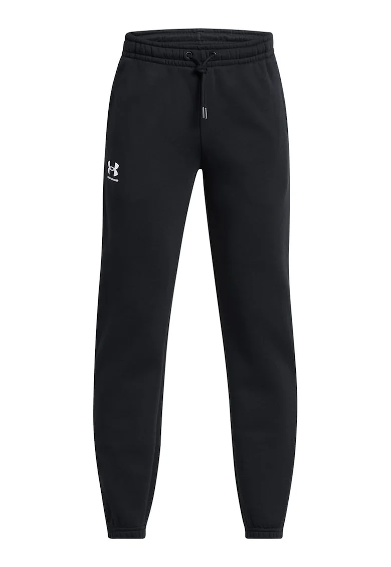 Pantaloni jogger din fleece cu snur Icon, Alb/Negru