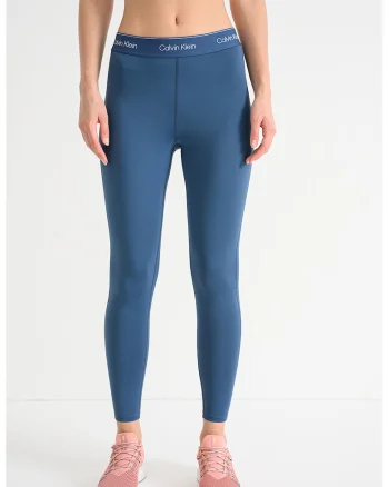 Colanti crop cu logo, pentru fitness, Albastru