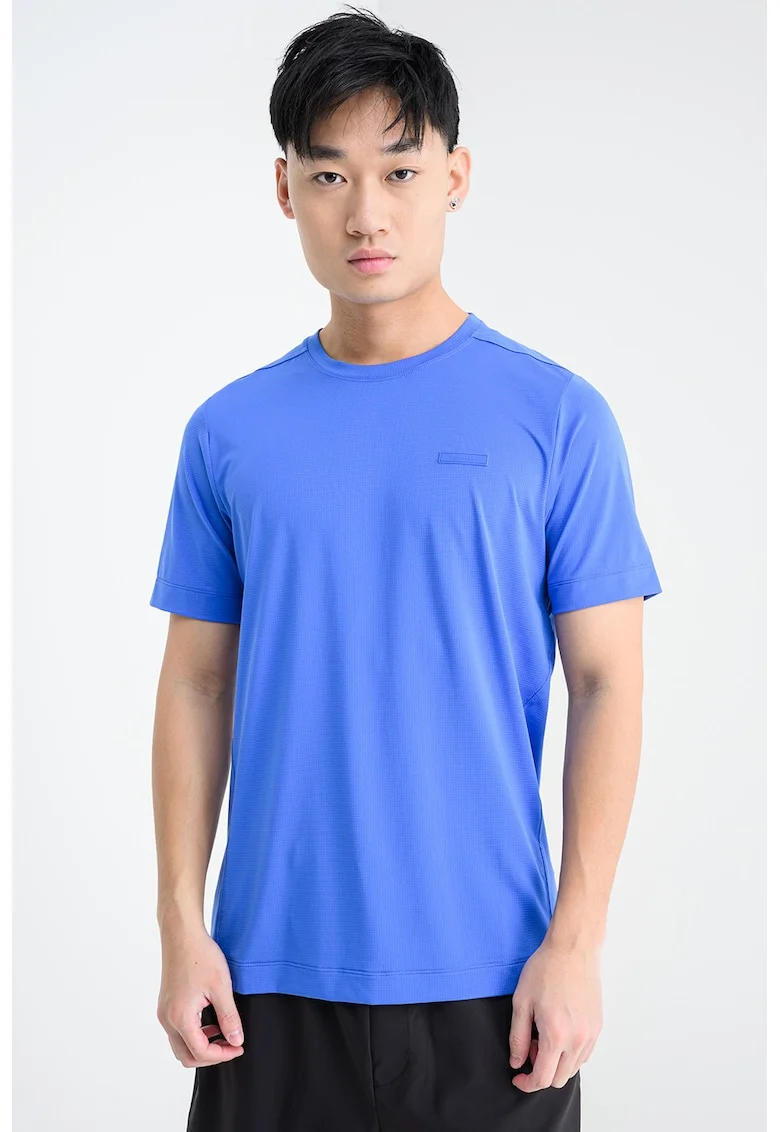 Tricou cu logo, pentru fitness, Albastru deschis