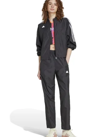 Pantaloni drepti cu slituri cu fermoar Tiro, Negru/Alb optic