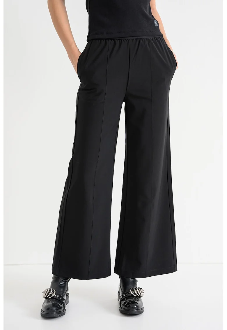 Pantaloni cu croiala ampla, pentru fitness, Negru