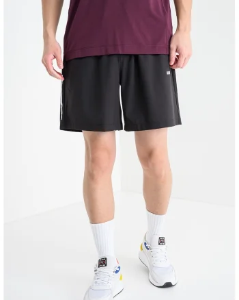 Bermude cu logo, pentru fitness, Negru