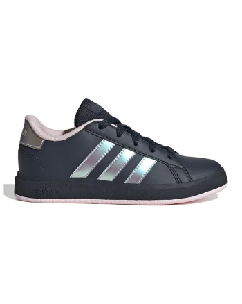 Pantofi sport din piele ecologica cu detalii holografice Grand Court 2.0, Albastru ultramarin/Argintiu