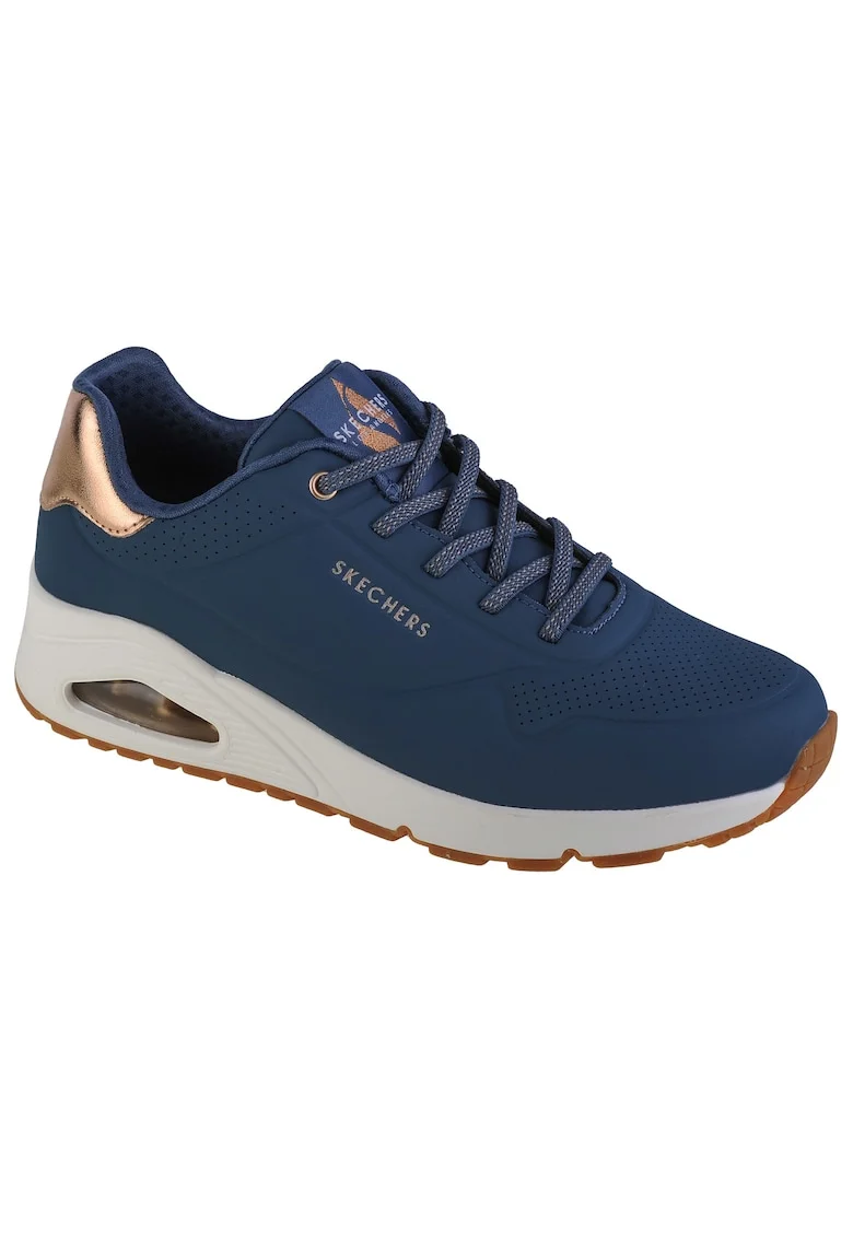 Pantofi sport de piele ecologica Uno Shimmer Away, Albastru