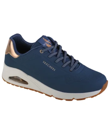 Pantofi sport de piele ecologica Uno Shimmer Away, Albastru