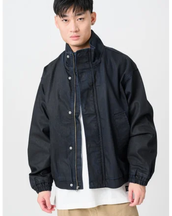 Jacheta din denim cu aspect decolorat, Albastru indigo