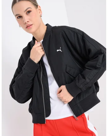 Jacheta bomber cu croiala lejera, Negru