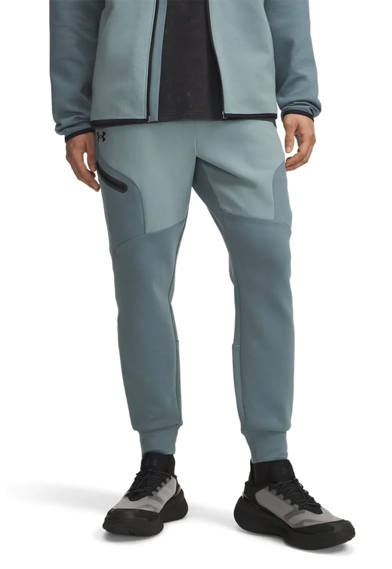 Pantaloni jogger slim fit din fleece Unstoppable, Gri cenusiu