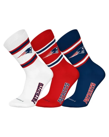 Set de sosete lungi unisex NFL - 3 perechi, Albastru ultramarin/Alb optic/Rosu vermillion