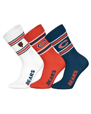 Set de sosete lungi unisex NFL - 3 perechi, Alb optic/Rosu vermillion/Bleumarin