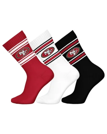 Set de sosete lungi unisex NFL - 3 perechi, Visiniu/Negru stins/Alb optic