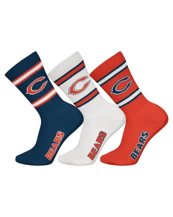 Set de sosete lungi unisex NFL - 3 perechi, Alb/Rosu vermillion/Albastru