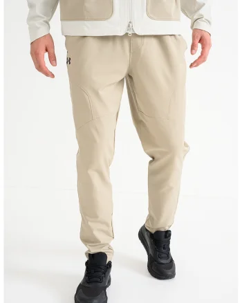 Pantaloni de trening cu croiala conica, pentru fitness Unstoppable, Maro taupe