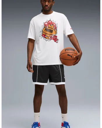 Tricou cu imprimeu pentru baschet Hoopaverse, Rosu/Portocaliu mandarina/Alb optic