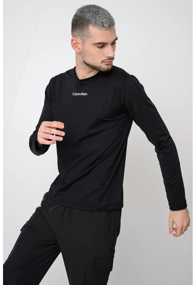 Bluza respirabila cu uscare rapida pentru fitness, Negru