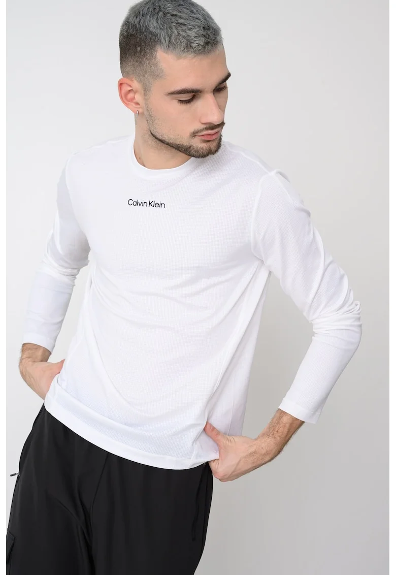 Bluza respirabila cu uscare rapida pentru fitness, Alb