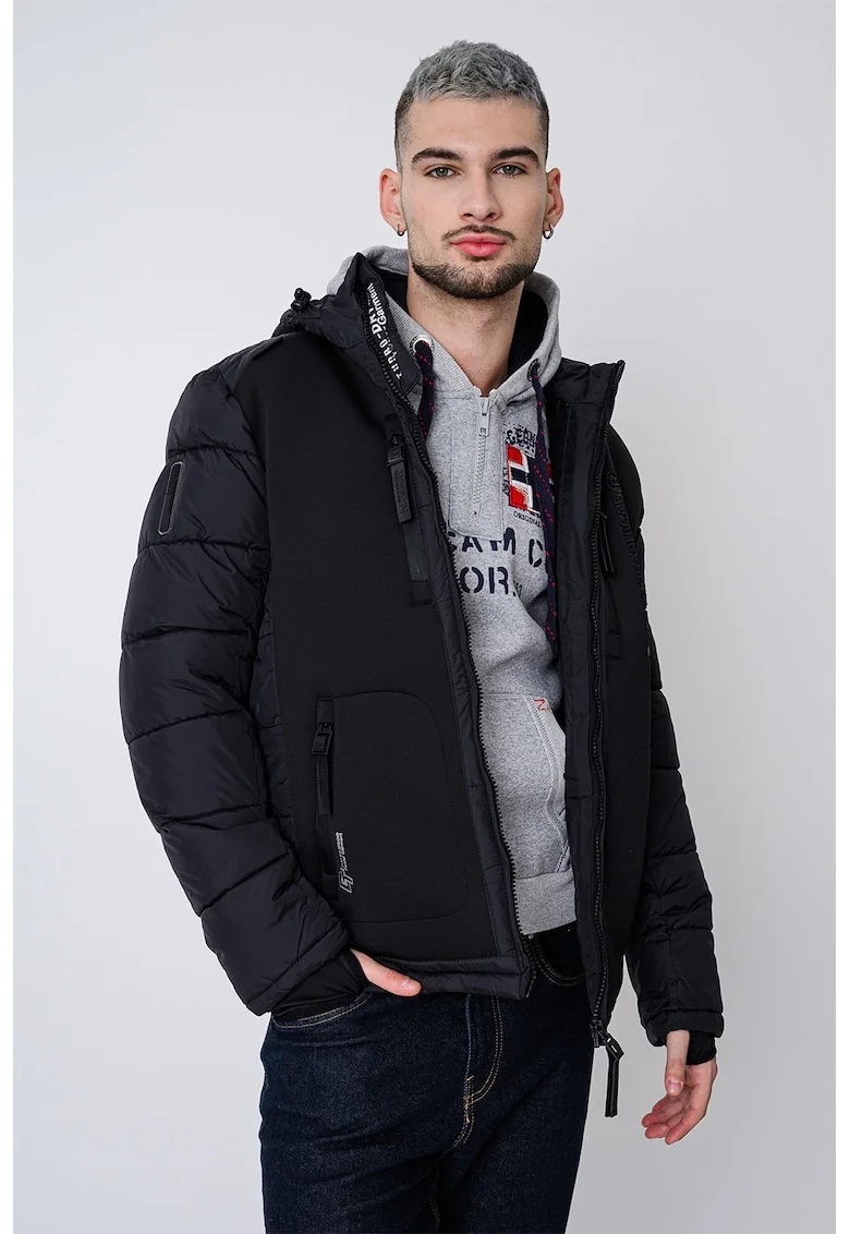 Geaca cu imprimeu logo Beachwood, Negru/Negru stins