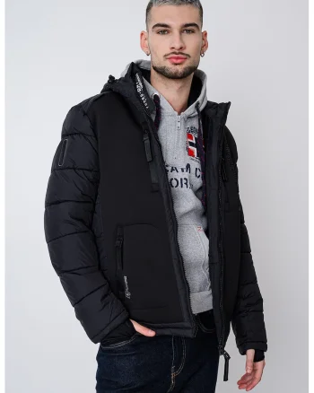 Geaca cu imprimeu logo Beachwood, Negru/Negru stins