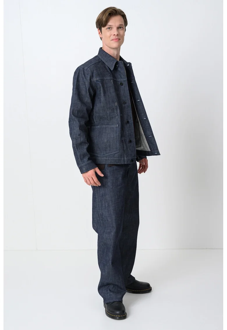 Jacheta-camasa cu buzunar Selvedge, Gri antracit