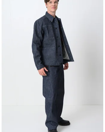 Jacheta-camasa cu buzunar Selvedge, Gri antracit