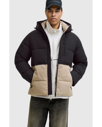 Jacheta, JJEOWEN PUFFER, barbati, Regular fit, Negru