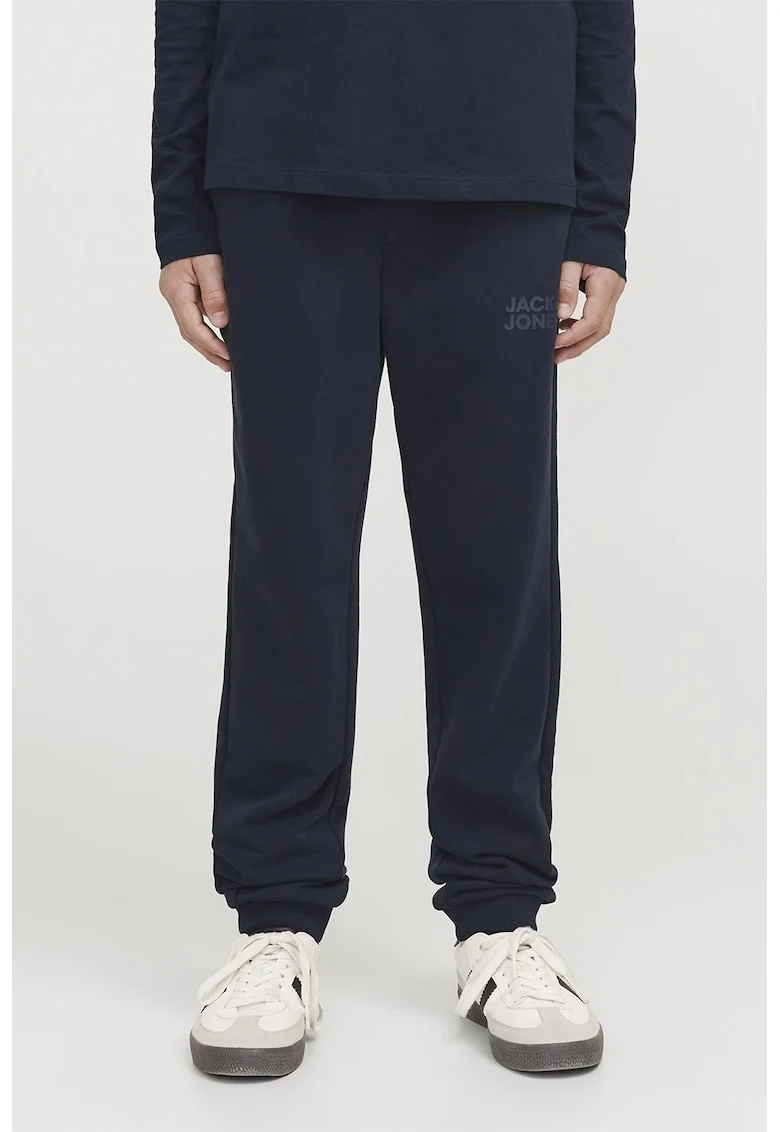 Pantaloni de trening cu snur de ajustare si detaliu logo Gordon, Bleumarin